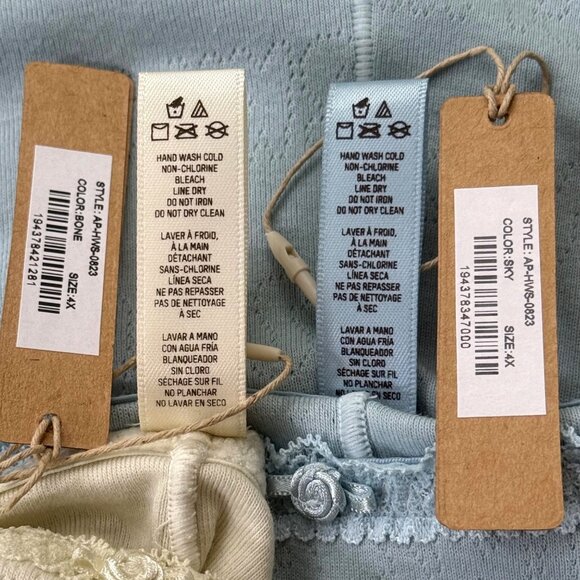 SKIMS Lace Pointelle Boxer Shorts Lot of 2 Sky Bone 4X - Picture 8 of 11